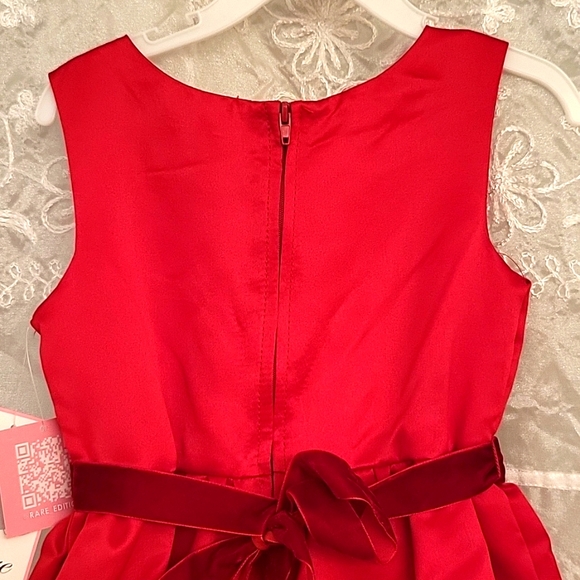 NEW Rare Editions Toddler Girl Fancy Dress, Rhinestones, Pearls & Velvet Trim, 5 - Picture 9 of 13